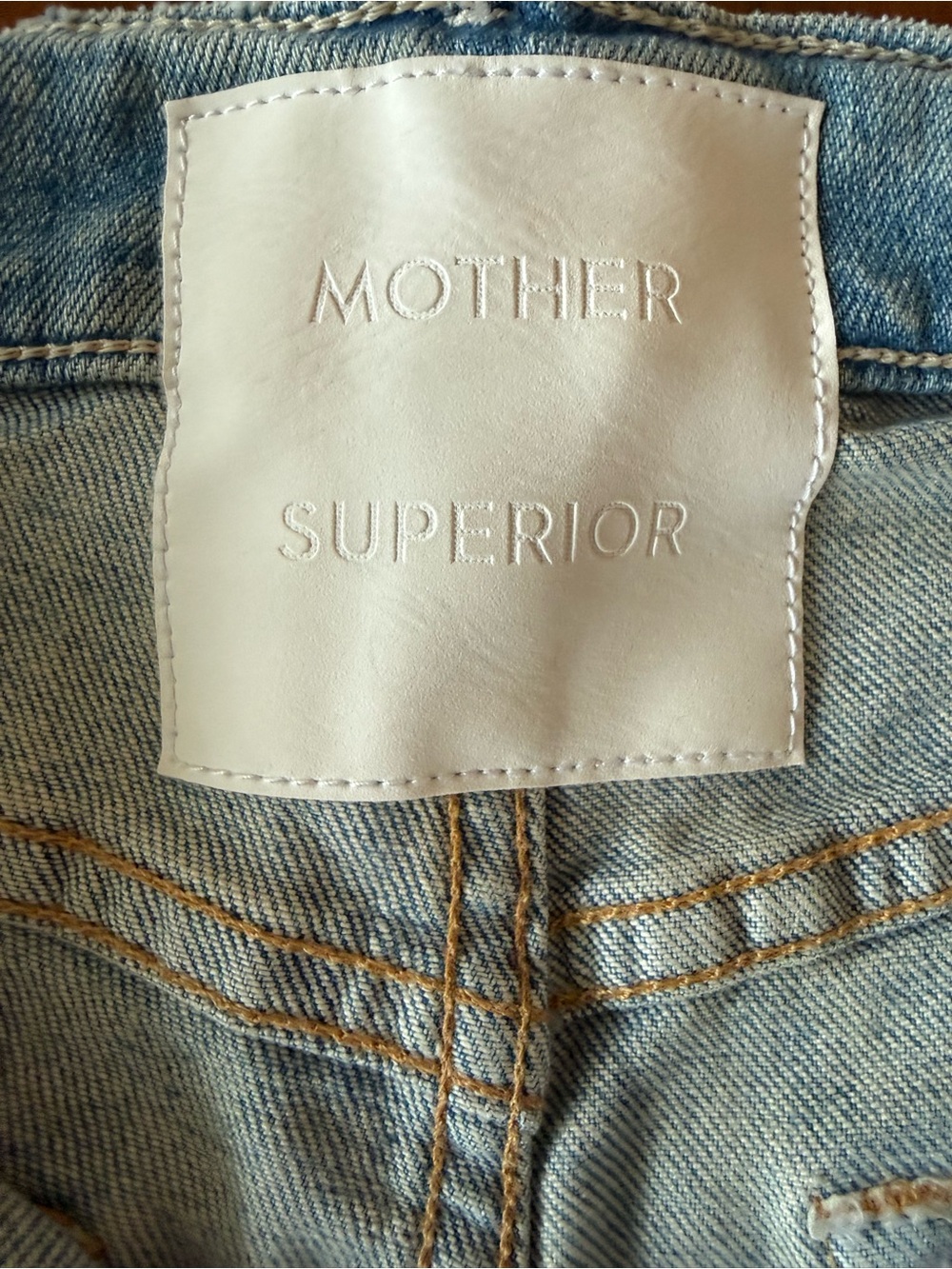 MOTHER Ultra High Waisted Tomcat Fray Denim Shorts - color: I Confess - Picture 9 of 11
